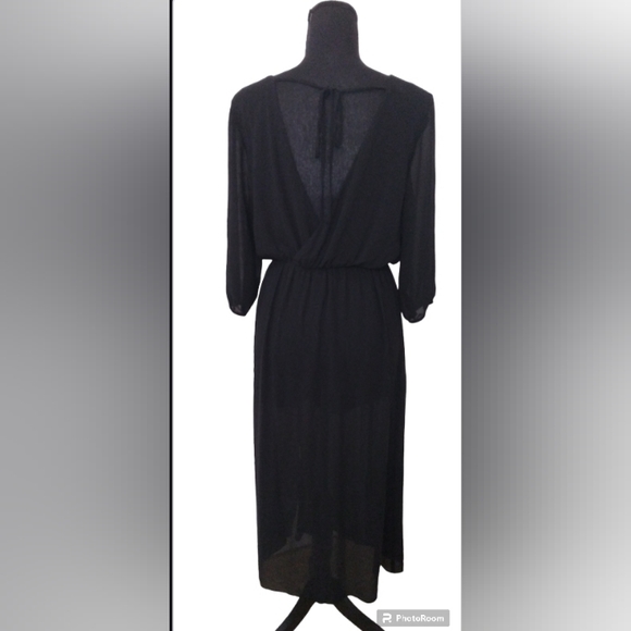 Heart & Hips Maxi Dress Sheer Black Womens Size Medium - Picture 3 of 5